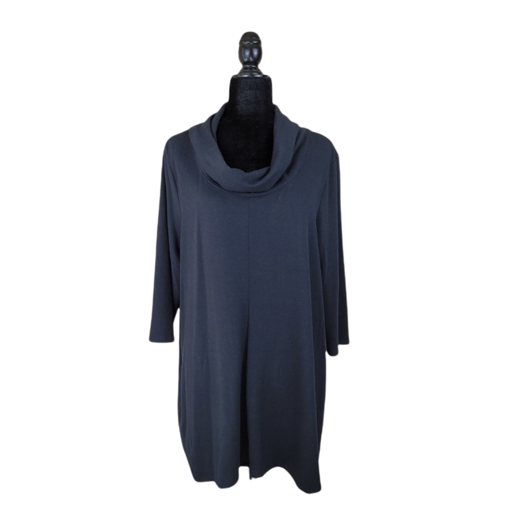 JOAN VASS STUDIO cowl neck 3/4" sleeve tunic